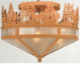 Meyda Custom 110926 Deer Thru Trees Rustic Style Silver mica Overhead Lighting