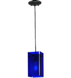 Meyda Custom 111283 Quadrato Bold Colors Blue Contemporary Mini Pendant