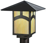 Meyda Custom 111922 Square Seneca Hill Top 12 Inch Tall Craftsman Lamp Post Light