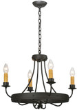 Meyda Custom 112632 Franciscan 4 Candle Wrought Iron 20 Inch Diameter Hanging Chandelier