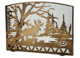 Meyda Custom 113070 Moose Creek Rustic Antique Copper Fireplace Screen