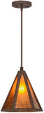 Meyda Custom 115961 Lars Contemporary Rusty Nail / Amber Mica Hanging Pendant Lighting