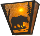 Meyda Custom 116311 Bear Creek Country Timeless Bronze / Amber Mica Lamp Sconce