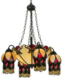 Meyda Custom 128352 Isabella 29 Inch Diameter 4 Arm Tiffany Chandelier Lamp