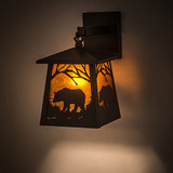 Meyda Custom 129673 Black Bear Timeless Bronze / Amber Mica Wall Mounted Lamp
