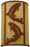 Meyda Custom 130803 Wall Mounted Rustic Leaping Trout 18 Inch Tall Sconce Lighting