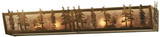 Meyda Custom 130857 Antique Copper Silver Mica Rustic Pine Scenery Vanity Light Fixture