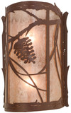 Meyda Custom 136272 Whispering Pines Rustic Rust / Silver Mica Wall Sconce