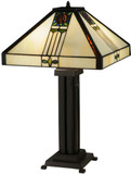 Meyda Custom 139227 Pasadena Rose Tiffany Side Table Lamp
