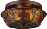 Meyda Custom 140650 Bear on the Loose 13 Inch Diameter Rustic Ceiling Light Fixture