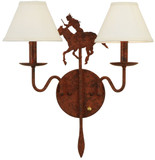 Meyda Custom 140707 2 Lamp 18 Inch Tall Wall Sconce With Shades