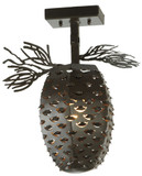 Meyda Custom 141027 Stoneycreek Pinecone 14 Inch Wide Rustic 2 Lamp Ceiling Lighting