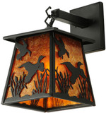 Meyda Custom 142024 Ducks in Flight 12 Inch Tall Amber Mica Wall Light Sconce