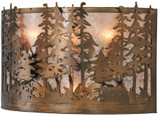 Meyda Custom 142346 Tall Pines Country Antique Copper Finish 13" Tall Wall Light Fixture