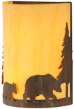 Meyda Custom 143417 Pine Tree and Bear Rustic Custom Wall Sconce