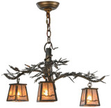 Meyda Custom 147319 Pine Branch Rustic Antique Copper Halogen Chandelier Light