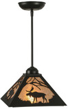 Meyda Custom 150232 Lone Moose Rustic Black / Silver Mica Lighting Pendant