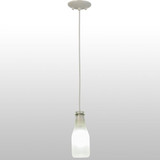 Meyda Custom 151223 Milk Bottle Contemporary Clear Sandblasted Mini Hanging Lamp