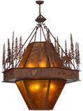 Meyda Custom 151317 Moose at Dusk Custom Logo Rustic Rust / Amber Mica Hanging Pendant Lighting