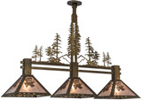 Meyda Custom 152313 Winter Pine Tall Pines Country Antique Copper / Silver Mica Island Light Fixture