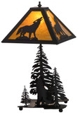 Meyda Custom 152949 Howling Wolf Country Oil Rubbed Bronze / Ha Lighting Table Lamp