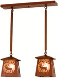 Meyda Custom 15317 Elk at Dawn Rustic Rust Multi Pendant Lighting