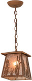 Meyda Custom 154309 Reeds & Cattails Country Rust / Silver Mica Mini Hanging Pendant Lighting