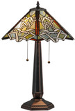 Meyda Lighting 154481 Glasgow Bungalow Tiffany Mahogany Bronze Table Lamp Lighting