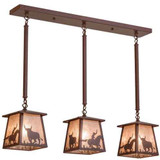 Meyda Custom 15511 Cowboy & Steer Rustic Rust / Silver Mica Multi Lighting Pendant