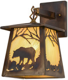 Meyda Custom 157330 Bear at Dawn Country Dark Burnished A/C Bai Wall Light Fixture