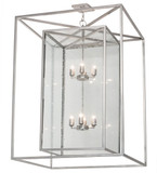 Meyda Custom 158353 Kitzi Box Nickel Flush Mount Ceiling Light Fixture