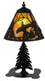 Meyda Custom 158357 Ruffed Grouse Rustic Amber Mica / Black Accent Lamp