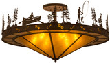 Meyda Custom 158847 Fishtracks Rustic Cafe Noir / Amber Mica Overhead Light Fixture