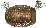 Meyda Custom 158932 Stoneycreek Pinecone Rustic Antique Copper / Green Needles Wall Sconce