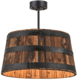 Meyda Custom 160496 Country Wood / Black Powdercoat Lighting Pendant