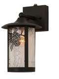 Meyda Custom 160520 Fulton Winter Pine Rustic Zald / Solar Black Wall Sconce Light
