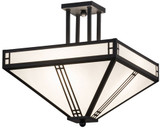 Meyda Custom 161765 Prairie Loft Mission Ca Black Text Powder Coat Flush Ceiling Light Fixture