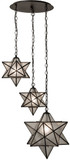 Meyda Custom 162799 Moravian Star Modern Oil Rubbed Bronze Multi Drop Ceiling Light Fixture