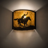 Meyda Custom 163132 Cowboy Mahogany Bronze Lamp Sconce