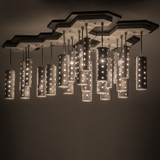Meyda Custom 166089 Emmentaler Modern Silver Anodized Multi Drop Ceiling Light Fixture