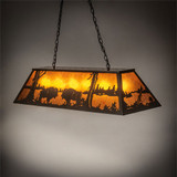 Meyda Custom 169336 Battling Buffalo Timeless Bronze Island Lighting
