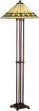 Meyda Lighting 17385 Diamond Band Mission Tiffany Beige Green Avocado Floor Lamp