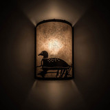 Meyda Custom 178371 Loon Country Dark Burnished Antique Copper Silver Mica Wall Lighting Fixture