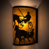 Meyda Custom 180326 County Fair Country Textured Black / Amber Mica Wall Lighting Fixture