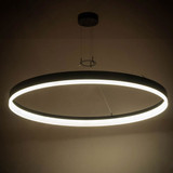 Meyda Custom 181075 Anillo Apollonia Contemporary Textured Black Clear Frosted Acrylic LED Pendant Lamp