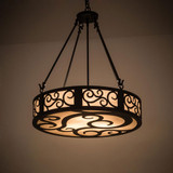 Meyda Custom 182048 Dean Textured Black Alabaster Acrylic Drum Hanging Pendant Lighting