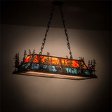 Meyda Custom 188361 Deer at Dusk Antique Copper Silver Mica Bottom Island Light Fixture