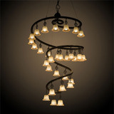 Meyda Custom 188862 Zikloi Contemporary Solar Black LED Chandelier Lamp