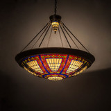 Meyda Custom 190767 Fleur-de-lis Tiffany Copper Vein / Nu Gold Hanging Lamp