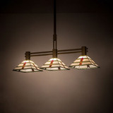 Meyda Custom 192590 Prairie Arrowhead Tiffany Matte Buttered Brass Kitchen Island Light Fixture